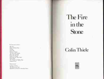 THIELE, Colin : The Fire in the Stone : HC no DJ (Red) Book